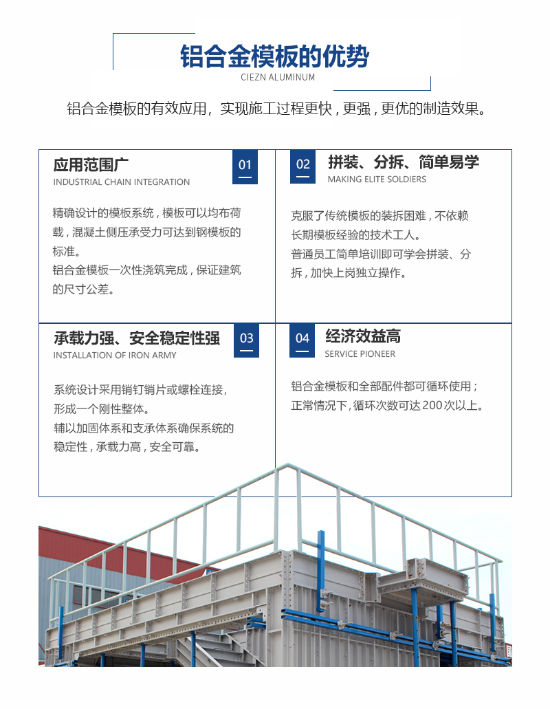 鑫政高层建筑铝模板优势